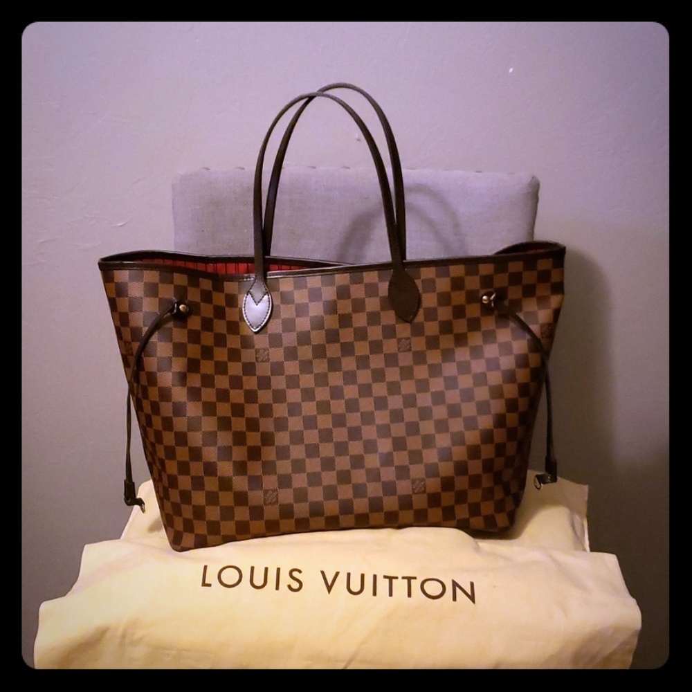Authentic LV Neverfull GM Damier Ebene